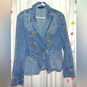 Denim Double-Breasted Jacket